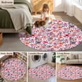 thumbnail image 5 of Round Rugs 8 Ft, Spring Floral Non Slip Area Rugs for Kitchen Bedroom Entryway, Modern Watercolor Flowers Botanical Washable Carpet Runner Rug Floor Mats for Bedroom Home Decor, 5 of 8