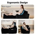 thumbnail image 2 of 41.3" Cloud Single Sofa, Boneless Chaise Lounge Chair with Ottoman, Corduroy Fabric, 2 Cup Holders, Side Storage Pockets, No Assembly, Black, 2 of 14