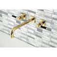 thumbnail image 2 of Kingston Brass KS6022DKL Kaiser Two-Handle Wall Mount Roman Tub Faucet, Polished Brass, 2 of 7