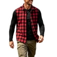 thumbnail image 3 of Atkumj Plaid Vest for Men Versatile Turn Down Collar Button Up Vest Fashion Loose Color Block Sleeveless Shirts for Men for Relaxed Daily Outfit S, 3 of 8