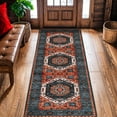 thumbnail image 3 of Sonoro Kate 2x10 Area Rugs for Living Room Bedroom, Non Slip Boho Machine Washable Indoor Floor Carpet, Red-Blue, 3 of 5