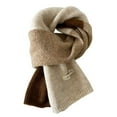 thumbnail image 1 of Thermal Scarf Super Soft Patchwork Color Windproof Ultra-Thick Washable Keep Warm Polyester Autumn Winter Women Thermal Scarf Nec, 1 of 10