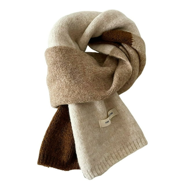 Thermal Scarf Super Soft Patchwork Color Windproof Ultra-Thick Washable Keep Warm Polyester Autumn Winter Women Thermal Scarf Nec
