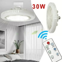 LED Smart Fan Light, Ceiling Fan With Light, Remote Control Enclosed Low Profile Ceiling Fan With Light 3 Speed LED Dimming 3 Colors 8 Invisible Bladeless Flush Mount Fan Light Bedroom, Offices