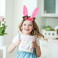 thumbnail image 6 of Luoshdecor Easter Bunny Ears Headband with Rose Flower,Costume Hair Accessories for Women Spring Wedding Decor, 6 of 6