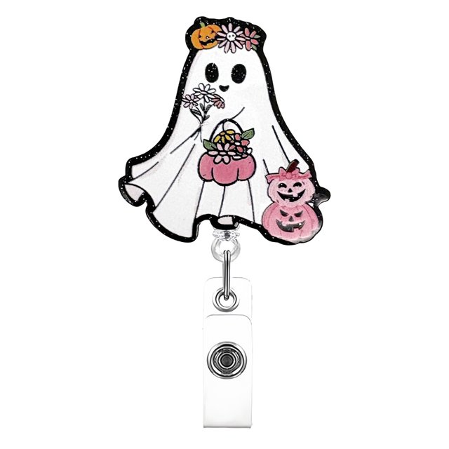 Adorable Halloween Acrylic Badge Reel With Retractable And 360° Rotating Clip Perfect For Anyone