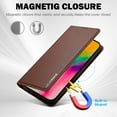 thumbnail image 4 of Wallet Case for iPhone 16, Classic Shockproof PU Leather Magnetic Flip Cover with Card Holder Stand Feature and Full Body Protection Phone Case Cover for iPhone 16, Brown, 4 of 6