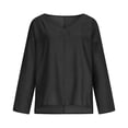 thumbnail image 1 of TaTaai Women's V Neck Imitation Denim Solid Color Long Sleeve Blouses, Street Fashion Loose Slim Soft Skin-friendly All Match Tops Gift, 1 of 6