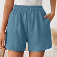 thumbnail image 2 of Kmdttou Moisture-Wicking Yoga Shorts Casual Vintage Pants Color Pocket Shorts on Clearance,Sky Blue S, 2 of 7