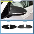 thumbnail image 2 of 2 PiecesFor VW Golf GTI 7 Mk7 Mirror Covers Caps RearView Mirror Case Cover Carbon Look Bright Black Cover Bright Black, 2 of 6