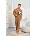thumbnail image 5 of ANLIQI Mens Pajamas Set 100% Cotton Long Sleeve Sleepwear Pajamas for Men Notched Collar Loungewear Pjs with Pockets(Yellow XL), 5 of 6