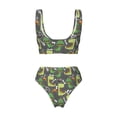 thumbnail image 6 of Rocae Cartoon Dinosaurs (2) for Bikini Set for Women Two Piece Sexy High Swimsuits Split Crossover Bikini Medium, 6 of 9
