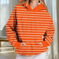 thumbnail image 2 of Striped Y2K Hoodie Women Oversized Color Block Pullover with Pockets Drawstring Fleece Sweatshirt Fall Winter Going Out Casual Long Sleeve Fashion Top, 2 of 7