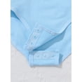 thumbnail image 6 of YONGHS Girls Long Sleeve Ballet Leotard Dance Top Gymnastics Bodysuit Ballerina Romper Team wear Light Blue 9-10, 6 of 7