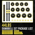 thumbnail image 2 of 2-In-1 Adjustable Weight Set 44 /33 Lb, Adjustable Weights Used As Dumbbell and Barbell Set, Yellow, 2 of 7