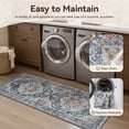 thumbnail image 5 of SIXHOME 3-Piece Kitchen Rugs and Runner Set Washable Vintage Kitchen Mat Non-Slip Low-Profile Rugs for Kitchen Sink Laundry Bedside 20"x32"+20"x48"+20"x59" Blue, 5 of 8