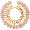 thumbnail image 5 of 26Pcs Heart with Letter A~Z Alloy Enamel Charm Locking Stitch Marker with Alloy Lobster Claw Clasps Golden 31mm diy, 5 of 5