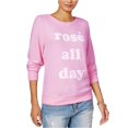 thumbnail image 4 of Dream Scene Womens Cotton Rose All Day Sweatshirt, Pink, Medium, 4 of 4