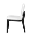 thumbnail image 5 of Modern Black-Finish Wood & White Glossy PU Leather Upholstered Dining Chairs Set of 2, 5 of 6