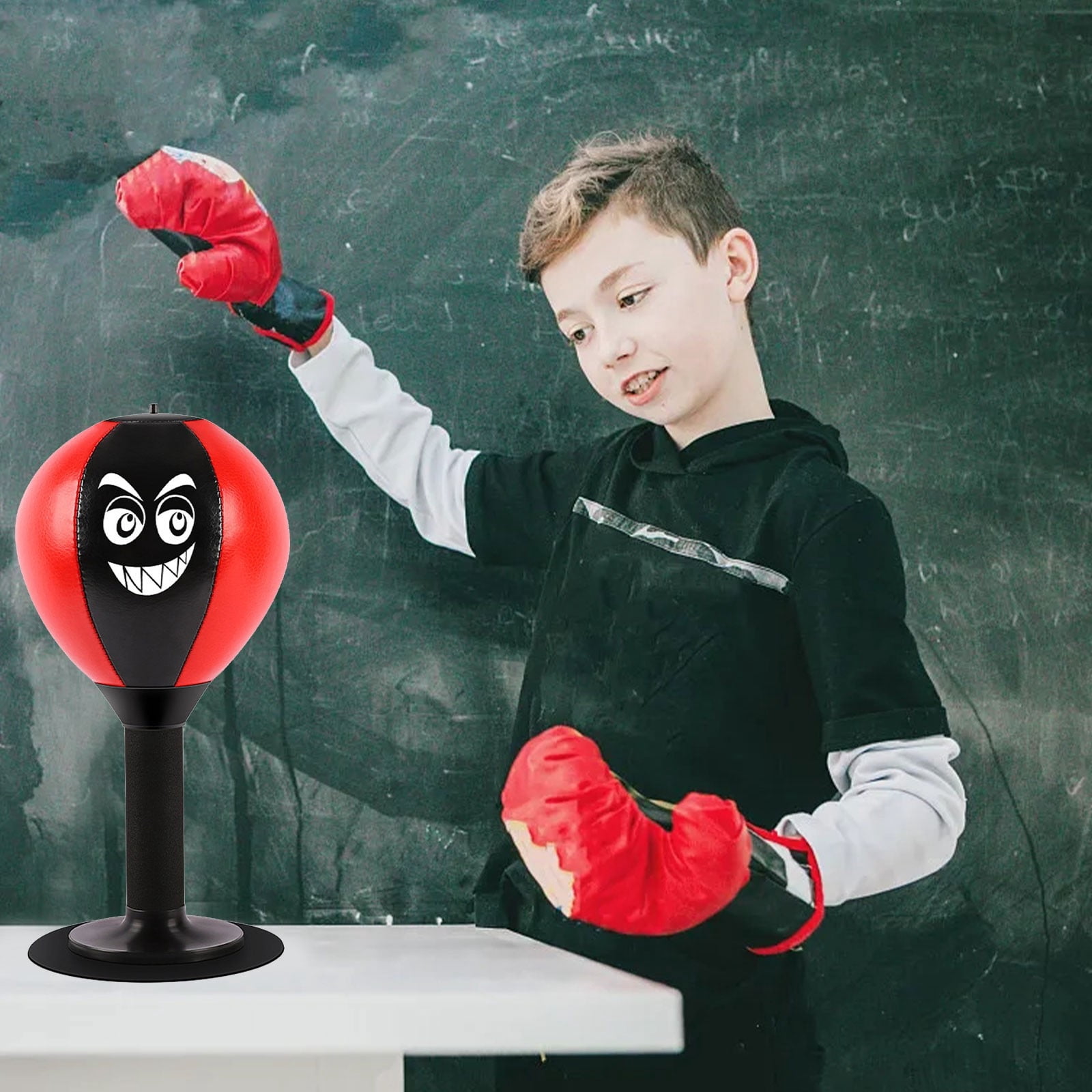 Desktop Punching Bag for Kids Coworkers and Friends, Stress Buster with Suction Cup for Office Table and Counters, Heavy Duty Stress Relief Ball, Desk Boxing Punch Ball, Funny Toys