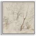 thumbnail image 5 of IDEA4WALL Framed Canvas Art Wall Decor, Vintage Old Master Sketch of a Tree-Lined Pathway Illustrations Antique Fine Art Print Scenic Panoramic Earth for Dorm Home Office - 24"x24" White, 5 of 5