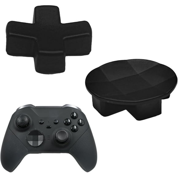 TRAHOO-2 in 1 Metal D-Pads for Xbox One Elite Series 2,Elite Controller Metal D-Pads,Directional Pad Button Kits Replacement Parts for Xbox Controller Series 2 Core/Elite Series 2 Controller(Black)