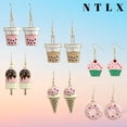 thumbnail image 3 of Aretes Colgantes para Mujer Pastel Chapado en Oro para Amantes de la Comida, 3 of 7