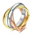 thumbnail image 5 of 3 Round Women Stainless Steel Wedding Engagement Silver/Gold/Rose Gold Rings Set, 5 of 5
