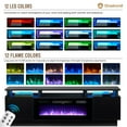 thumbnail image 3 of Oneinmil Meuble TV avec Cheminée Électrique de 36”, Centre de Divertissement pour Téléviseurs jusqu'à 80 Pouces, Lumières LED, Console TV, Noir, 3 of 8