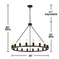 thumbnail image 3 of The Lighting Store Eva 18-light Antique Black Metal Round Chandelier, 3 of 5