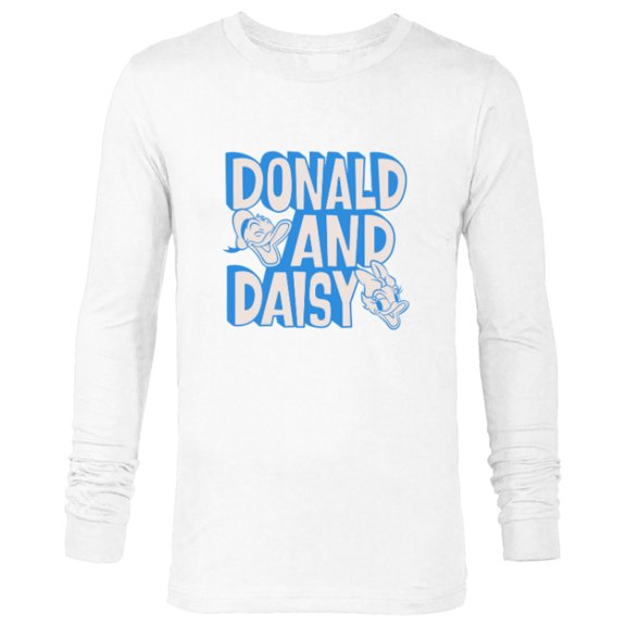 Disney 100 Donald and Daisy Happy Faces D100 - Long Sleeve T-Shirt for Men - Customized-White