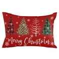 thumbnail image 2 of Christmas Tree Throw Pillow Cover,Red Christmas Snowflake Seasonal Winter Rectangle Decorative Pillow Case Protector Soft Cushion Cover Lumbar Pillowcase for Couch Sofa Bedroom Car Decor 20x30 Inch, 2 of 8