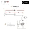 thumbnail image 4 of Stylish Asti Two Handles Brushed Stainless Steel Wall Mount with Single Hole Pot Filler K-145S, 4 of 10