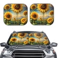 thumbnail image 2 of Wukai Artistic Oil Painting Sunflower Print Windshield Sun Shade, Car Front Window Shades Sunshade Cover Sun Visor Shield Block Automotive Interior Protector Blocks UV Rays-Medium, 2 of 6