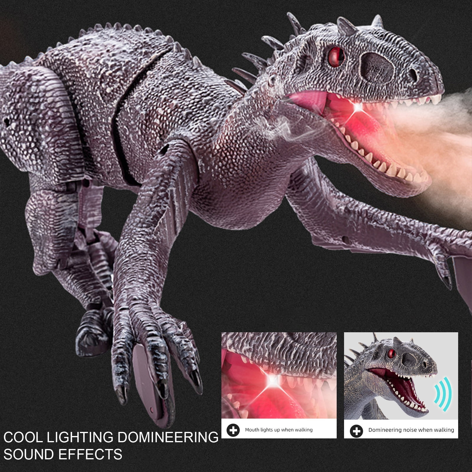 RC Dinosaur Toy 3D Eyes Lighting And Sound Simulation Walking Rechargeable Toy 2 4G Wireless 8CH Remote Control Electric Dinosaur Toy Birthday Gift