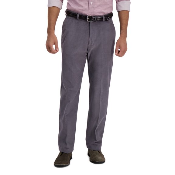 Men's Haggar® Classic-Fit Stretch Expandable Waistband Corduroy Pants Color: Charcoal Size: 40X29