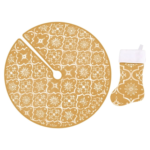 Binwennn First Party Decorations Plaided Christmas Tree Linen Skirt Christmas Tree Mat Tree Skirts Christmas Decorations With X Mas Stocking For Xmas