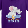 thumbnail image 4 of Inktastic Big Sis Cute Elephants with Moon and Stars Youth T-Shirt, 4 of 5