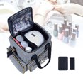 thumbnail image 4 of TANPADUAJI Nail Polish Organizer Holds 80 Bottles (15ml - 0.5 fl.oz)and a Nail Lamp , Nail Bag Organizer Case with 2 Removable Bags and Manicure Tools Storage Sections,Grey, 4 of 6