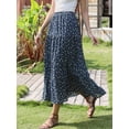thumbnail image 4 of DARING DIVA Women's Boho Elastic Flowy A Line Skirts Trendy X-Small Dark Blue, 4 of 6