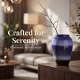 thumbnail image 3 of Unique Bargains Modern Flower Vase Matte Ribbed Opening Decorative Retro Round Bottle Blue, 3 of 6