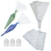203-Piece Disposable Pastry Piping Bags with Couplers for Cake Decor 6.7"x12"