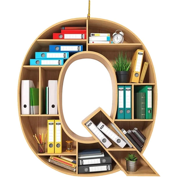 Acrílico Navidad Alfabeto Q Libro Biblioteca Estante Adornos para Amante Los Libros