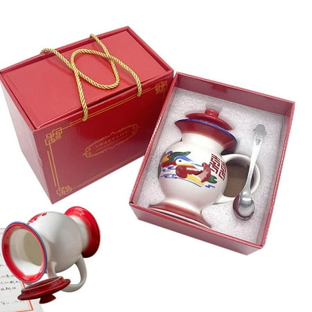 

Younar Oversized Coffee Mugs Chinese Style Ceramic Mug with Lid & Handle Large Ceramic Latte Mug for Travel & Daily Use 350ml Coffee Mugs Cups awesome