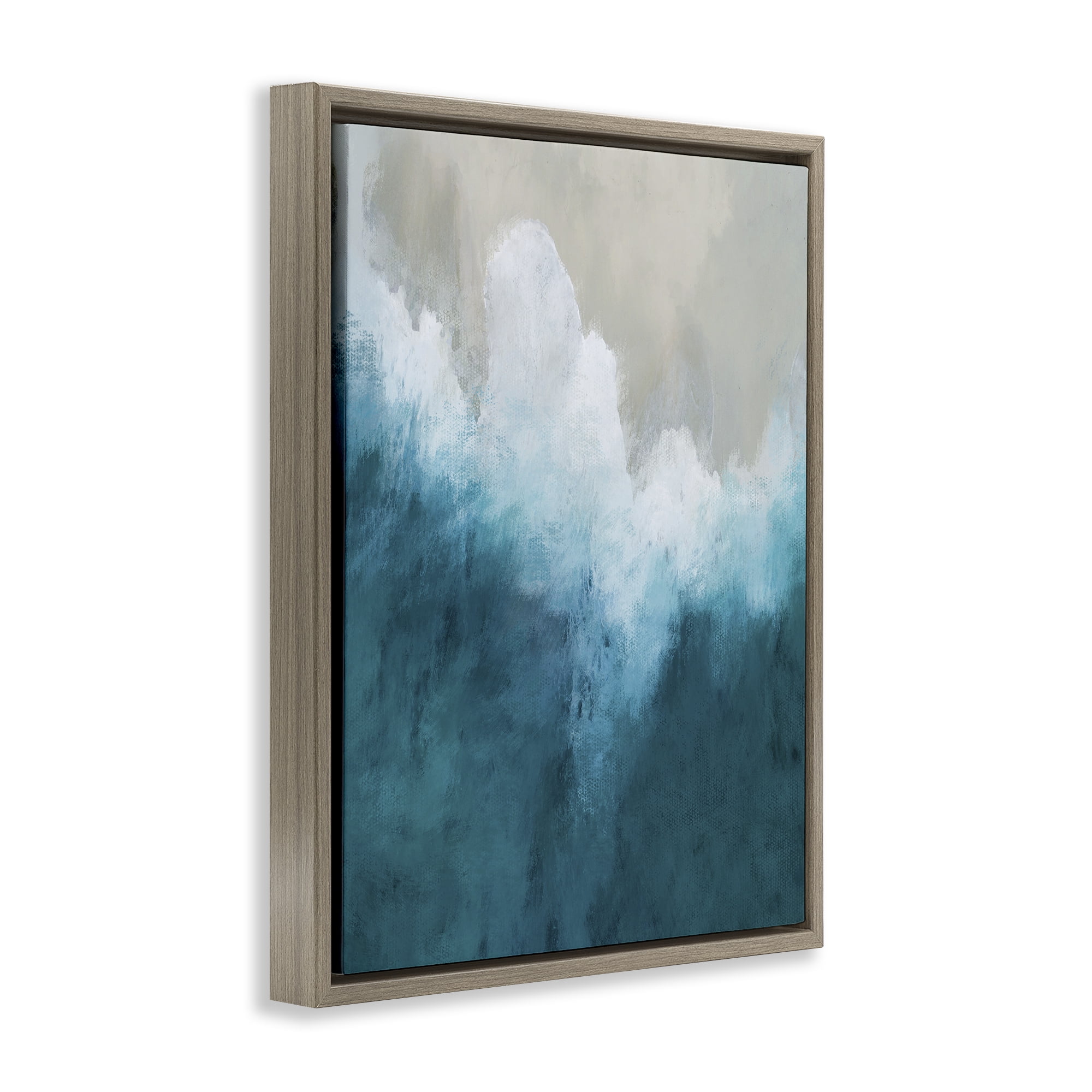 Stupell Industries Aerial Tide Abstraction Brown Framed Floater Canvas Wall Art, design by Denise Brown
