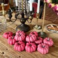 thumbnail image 4 of 6pack 2.95 Inch Foam Artificial Mini Pumpkins Small Fake Pumpkins with Stem Bowl Filler Table Centerpiece Ornaments for Halloween Thanksgiving Autumn Home Party Decor, 4 of 4