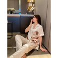 thumbnail image 2 of Pijama de seda de hielo para mujer, traje de manga corta con estampado de conejo de dibujos animados, bolso elegante, novedad de verano de 2023, 2 of 4