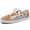 Orange-Plaid, variant on CHICVOMEY Low Top Fashion Sneakers for Women Canvas Tennis Shoes Lace Up Casual Walking Sneakers Comfort with Non-Slip Flexible Sole