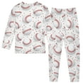 thumbnail image 2 of joogoo Baseball on White 2 Piece Long Sleeve Tee and Pants Cotton Pajama Set 3T, 2 of 7