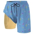 thumbnail image 4 of Boys Swim Trunks with Compression Liner Ice Cream Shorts Drawstring Quick Dry Swim Shorts for Boys Summer Beachwear, 4 of 5